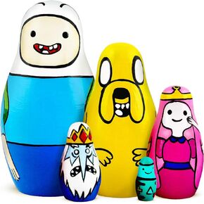 AEVVV Adventure Time Heroes Figures - Wood Nesting Dolls Set 5 pcs - Wooden Russian Matryoshka 3.5"
