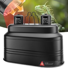 Mixjoy مزدوج الإضاءة الزواحف لاعبا اساسيا ، الحد الأقصى 160W مصباح الحرارة الزواحف مع مفاتيح منفصلة ، يناسب ضوء الزواحف/مصباح الحرارة/UVB ضوء السحالي والسلاحف والثعابين والبرمائيات