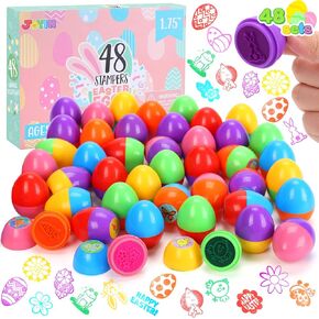 JOYIN 48 Pcs Easter Eggs Stampers Toys, Self Inking Stamps for Easter Eggs Hunt Game, Basket Stuffers Fillers, Kids Gifts, Party Favor, Classroom Prize Supplies