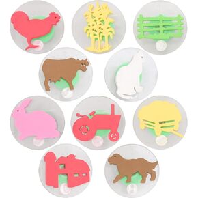 READY 2 LEARN Giant Stampers - Farm Adventure - Set of 10 - Easy to Hold Foam Stamps for Kids - Arts and Crafts Stamps for Displays, Posters, Signs and DIY Projects