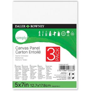 Daler-Rowney Simply... Canvas Panel, 3 Piece, 5x7 inch