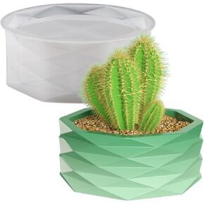 Origami Striped Concrete Flower Pot Silicone Mold Succulent Striped Planter Vase Cement Clay Mold Plaster Epoxy Jewelry Storage Box Mould