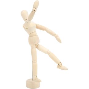 Artists Wooden Manikin, Jointed Mannequin Articulated Mannequin Artist Drawing Manikin Flexible Human Figure for Home Decoration, 14 Rotatable Joint(5.5inches/14cm)