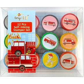 TINYMILLS 12 Pcs Fire Truck Firefighter Stamp Kit for Kids…