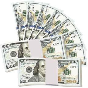 Flyart 200 PCS Prop Money for Pretend Play, Play Money for Learning, Movie, Board Game, Party