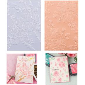 BAOFALI 2PCS 3D Flowers Embossing Folders for Card Making,Embossing Template Paper Card Embossing Stencil for DIY Scrapbooking Photo Album Card Paper Craft Decoration 6.3" L x 4.5" W.(16x11.5cm)