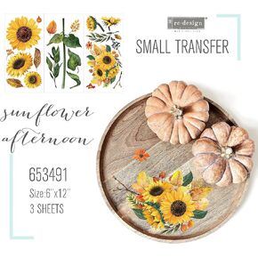 Redesign with Small Transfers Sunflower Afternoon 3 Sheets,6"x12" 655350653491
