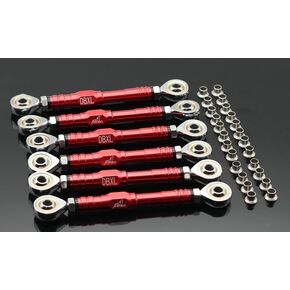 CNC Aluminum Metal Front +Rear Adjustable Suspension Steering Turnbuckle Pull Tie Rod for 1/5 RC Car LOSI DBXL v1.0 Upgrade Part (Red)