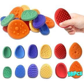 18pcs سلة عيد الفصح حشوات تململ ألعاب الحجر الحسي للأطفال ， الحجر القلق الناعم المحكم لتوحد الأطفال المهدئين - ألعاب الإجهاد المملوءة للطلاب تخفيف القلق - جوائز صغيرة تململ ألعاب