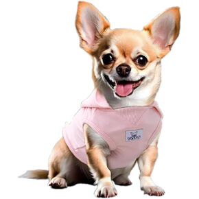 YQYS Dog Hoodies Sleeveless Cotton Sweatshirts for Small Dogs and Kitten Chihuahua Clothing Teacup Dog Puppy Clothes Cold Weather Coat Ropa para Perro Pink XXSmall