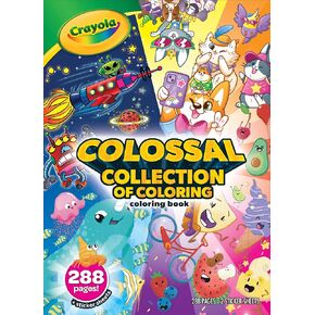 مجموعة Crayola Colossal من التلوين ، 288 صفحة كتب تلوين ، صفحتين ملصقات ، كتاب تلوين للأطفال ، نشاط السفر الصغير ، 3+