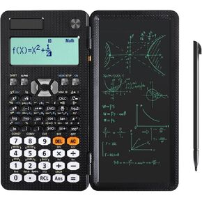 3 in 1 Scientific Engineering Calculator with Writing Pad – Upgraded 991ES Model with 417 Functions,Erasable LCD, Portable & Foldable for Students, Teachers-Includes Pen