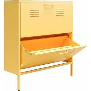 Novogratz Cache 2 Door Shoe Storage, Yellow