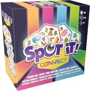 Spot It! Connect - Fast-Paced Team Matching Game, Quick Reflexes! Fun for Game Night with Family and Friends, Great for Kids & Adults, Ages 8+, 2-8 Players, 15 Minute Playtime, Made by Zygomatic