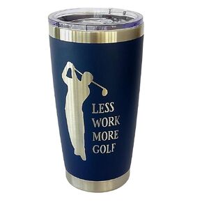 Golfing Gifts for Men, Stainless Steel Insulated Travel Mug with Lid, Golf Retirement Gifts (20 oz, navy)