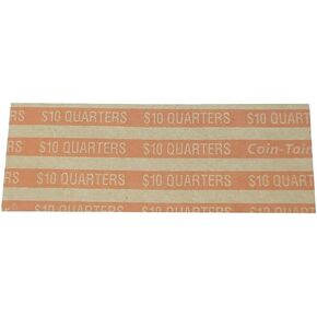 Controltek $ 10 Quarter Coin Wrapper ، Kraft/Orange ، 1000/box (CNP57025) (560045)