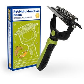 أداة 3-in-1 Pet Deseshedding-Rake Undercoat ، فرشاة Deseshedding ، مشط Dematting للكلاب والقطط ، فرشاة الكلاب للتسلق ، فرشاة الاستمالة المهنية للمعطف المزدوج ، الشعر الطويل والقصير (الأخضر)