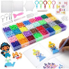 Non-Iron Fuse Beads Kit 4400 Pcs Beads in 32 Colors Unlimited Creativity Starter Kit, for Craft for Girls and Boys ﻿