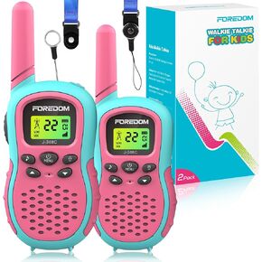 J388C Walkie Talkies for Kids 2 Pack Long Range with Flashlight - Pink