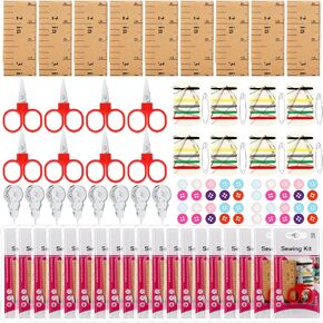 Wovnet 36 Pack Travel Sewing Kit Bulk Small Emergency Mini Portable Sewing Kit Tools Beginner DIY Supplies Box with Threads Tape Measure Scissors Hand Needles Buttons