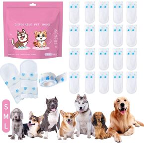Disposable Dog Boots & Paw Protectors Cat Dog Shoes with Self-Adhesive Bandage Dog Booties for Paw Protection Dog Feet Covers Shoes Waterproof Pets Boots for Small Dogs and Cat