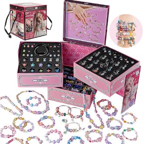 Hyefiomo VC6049C Charm Bracelet Making Kit for Girls Ages 8-12, DIY Jewelry Making Set with 2888+ Beads and Charms, Arts and Crafts Gift, Perfect for Birthday, Creativity, and Fun