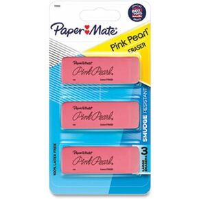 PaperMate Pink Pearl Premium Medium Rubber Eraser, 3-Count (2 Pack)