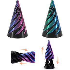 Impossible Cone,Spiral Cone Fidget Toy,Impossible Pyramid Passthrough Toy,3D Printed Spiral Cone,Impossible Cones passthrough Impossible Pyramid for Anxiety Relaxing(Gradient Color 2pcs)