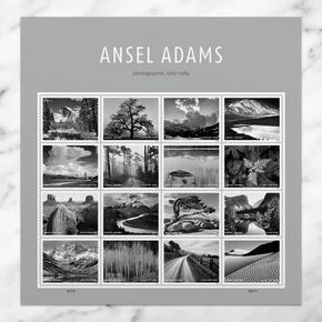 United States Postal Service Sheet of 16 Postage Stamps for Ansel Adams