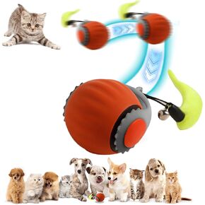 Interactive Cat Ball Speedy Tail 3.0 Pet Toy Rolling Ball, Interactive Toys for Indoor Cats, 360° Smart Automatic Dog Kitten Toy Turbo Tail Electronic Bouncing Balls