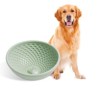 Silicone Dog Lick Bowl Morandi Color Slow Feeder Dog Bowls for Oral Health BPA-Free Silicone Freeze Bowl for Dogs Anxiety Relief Lick Mat, Choking Prevent, 2 Modes, Dishwasher Safe (Morandi Beige)