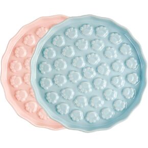 Slow Feeder Cat Bowl 2PCS, Small Slow Feeder Dog Food Bowls, Whisker-Fatigue-Free Cat Slow Feeder Bowl, Easy to Clean, Dog Bowls Slow Down Eating for Cats & Dogs
