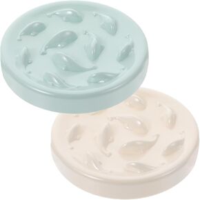 2 Pcs Pet Slow Feeder Bowl Dry Wet Food Cat Feeder Fun Interactive Cat Food Dish Cute Fish Pool Design Feeder Dish Healthy Eating Diet, Easy to Clean, Dishwasher Safe
