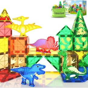 ألعاب Dinosaur Toys Magnetic Building Building ألعاب Kids - Dinosaur World Ste Magnet Toys للأطفال الصغار اللعب البناء الإبداعي للبنات البالغة من العمر 3 سنوات من الفتيات اللائي يبلغون من العمر 3 سنوات.