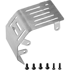 Silver Steel Front & Rear Chassis Armor Skid Plate Guard for Losi 1/4 Promoto MX Motorcycle RTR FXR (LOS06000, LOS06002), RC Chassis Guard
