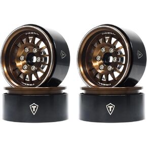 TREAL 1.9 Beadlock Wheel Rims Highti Multi Multi CLNC 1.9 بوصة (4p) لـ 1:10 RC Crawler TRX -4 SCX10 III SCX10 PRO SCX10 II -type n (البرونز)