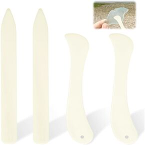 4 Pcs Bone Folders Stained Glass Tools Scoring Tool Book Binding Tools Plastic Burnisher Crease Makers Stained Glass Foiler Holder Supplies Origami Tools for Paper Crafting DIY Handicrafts