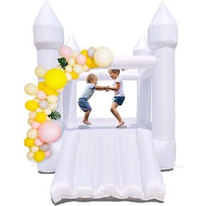 Dream Castle Bounce House ، منزل ترتد قابلاً للنفخ مع شريحة ، منزل نطاط صغير مع منفاخ للمنفاخ الداخلي/الخارجي ، 8 أقدام و 6 أقدام و W ، هدايا مثالية للأطفال
