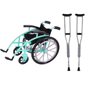 Doll Wheelchair and Crutches Set,Mini Wheelchair Toy,Dollhouse Miniature Accessories,1PCS(Color Random)