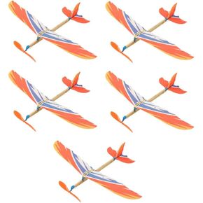 TOYANDONA 5Pcs Rubber Band Powered Aircraft Airplane Model Creative Helicopter for Kids Throwing Glider Airplane Toy for Birthday Party Favor Prize Reward (Random Pattern)