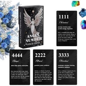 Angel Numbers Oracle Cards,Angel Oracle Deck,Oracle Cards for Beginners,400 GSM Coated Paper Oracle Cards,Life Oracle Cards,Family Party Oracle Cards
