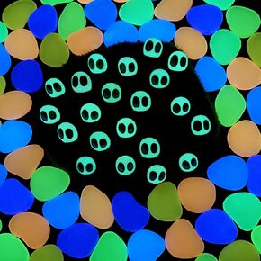 Luminous Ghost Tree Elves Princess Mononoke, Glow Miniature Fairy Garden Accessories Glow Pebbles Glowing Rocks Soot Figures Black Briquettes Figurines for Garden Decoration Home Ornament