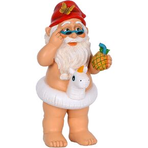 Mood Lab Garden Gnome with Unicorn - Funny Gnome Statue - 9 Inch Tall Lawn Figurine - for Outdoor or House Decor