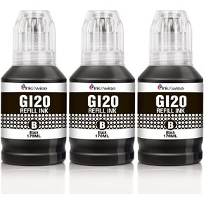 GI-20 Ink Black Pigment Ink Compatible with Canon PIXMA G6020 Replacement for Canon GI-20 Ink Bottles Work with PIXMA G7020 G5020 (3 Pack, Black Pigment Ink 170ML)
