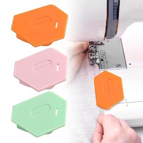 Magnetic Seam Guide for Sewing Machine, Upgraded Polygonal Hemmer Guide with Scale, Multifunctional Universal Sewing Accessories for Magnetic Seam Guide(Green/Pink/Orange)