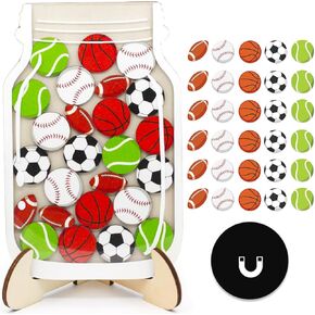 Magnetic Reward Jar, Sports Reward Jars, Classroom Reward System, Football, Basketball, Rugby, Baseball, Tennis Training Rewards, Behavior Training, Reward Chart Chore Chart