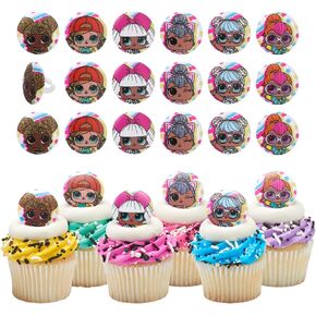 Decopac L.O.L. مفاجأة! الخواتم ، 24 L.O.L. زخارف مفاجأة Funseeker Cupcake التي تتميز 6 دمى مختلفة - 24 حزمة