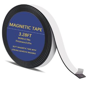 LMJIA Magnetic Tape Strips Roll with Adhesive, Flexible Sticky Magnet Tape for Crafts, Whiteboards, Fridge Organization