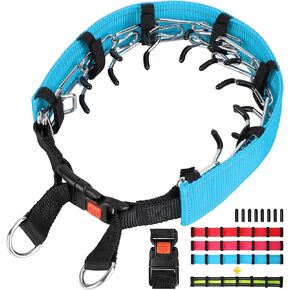 VIVIPET Hidden Changeable Reflective Dog Prong Collar for Training and Anti Pull, Detachable Adjustable Collar, Extra Comfort Tips, Quick Release, Separate Covers, Medium/Large Dog Martingale Collar