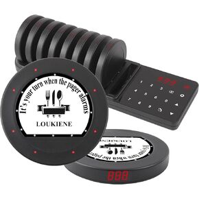 نظام Pager Restaurant ، 10 أجهزة من أجهزة الاستدعاء ، الصافرة اللاسلكية الصافرة ضيوف العميل في قائمة الانتظار للضيفات لصياغة طعنات كنيسة كنيسة العيادة الحضانة في مطاعم مطاعم مع الاهتزاز فلاش الجرس